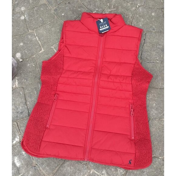 NWT Womens Size 2 Joules Red Fallow Sleek Puffer Vest Jacket - Picture 5 of 5
